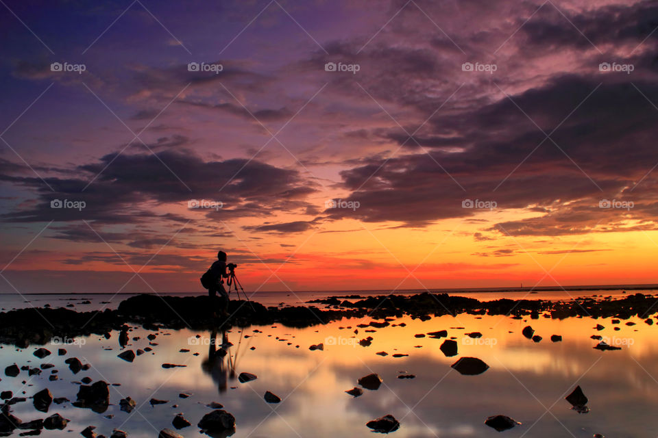 Hunting Sunset at Tanjung Dewa Beach, South Kalimantan, Indonesia