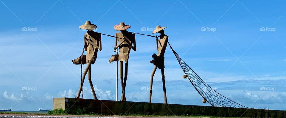 The Monument to Fishermen (or officially "Arrastão") is a set of sculptures in the city of São Luís, Maranhão, Brazil. It is located on Avenida Litorânea, on Praia de São Marcos.