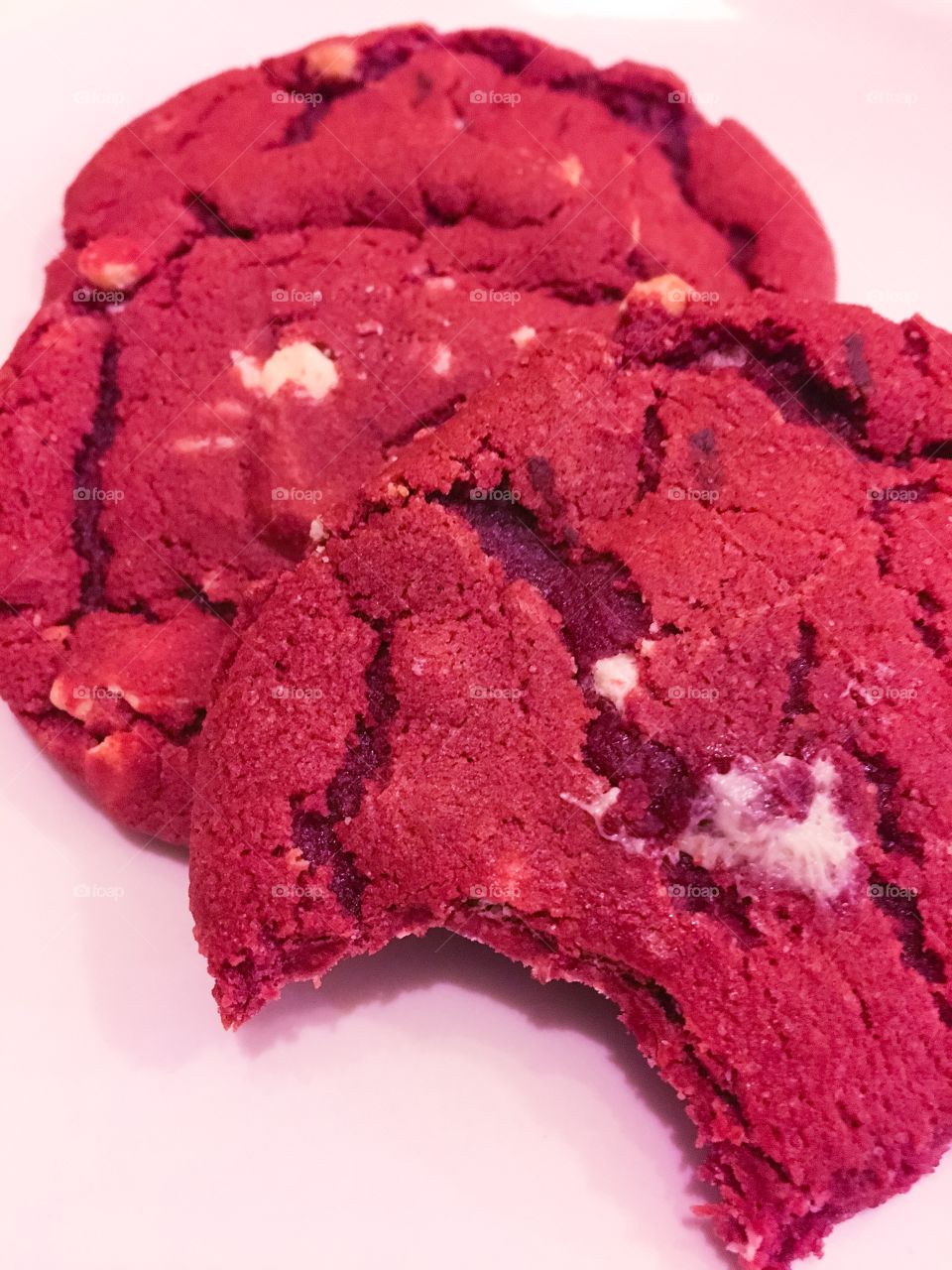 Close up of Red Velvet Cookies