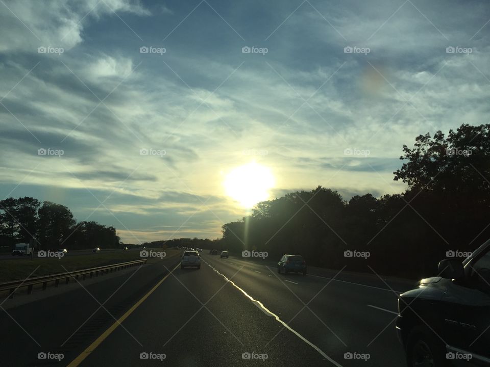 Driving into the sun