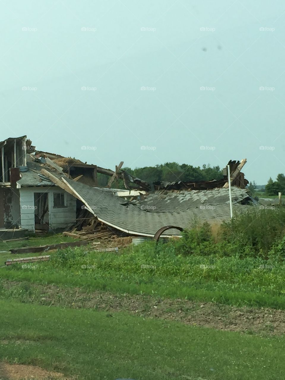 Destruction of the 105-year-old family barn