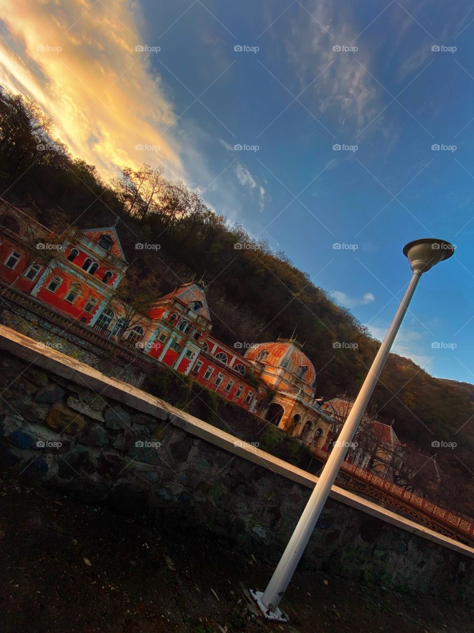 Old buildings under the sky ..... close to sunset