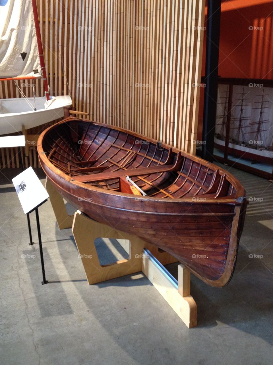Magnificent old wooden hand made dinghy tender boat