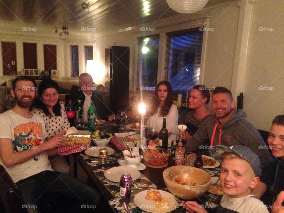Anniversary . Friends and Family reunion in a tipical Norwegian house. Non etiquet just good food and good memories conversation. 