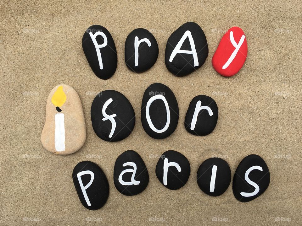 Pray for Paris on stones 