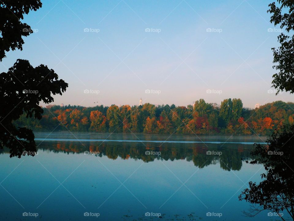 the Dnieper river in the city of Kyiv