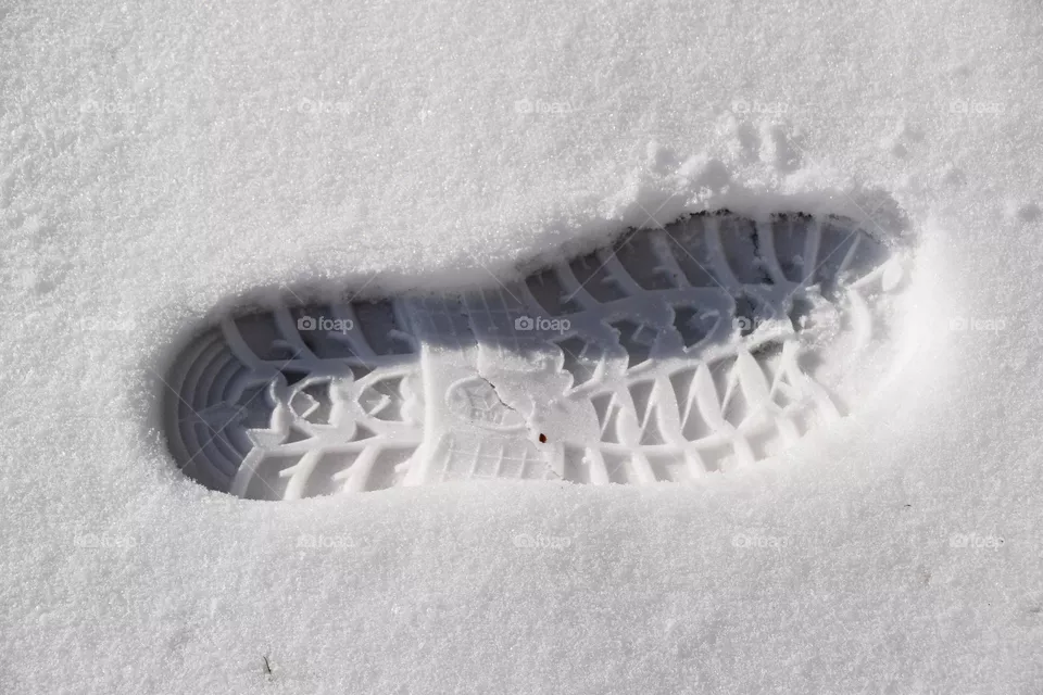 Schuhabdruck im Schnee