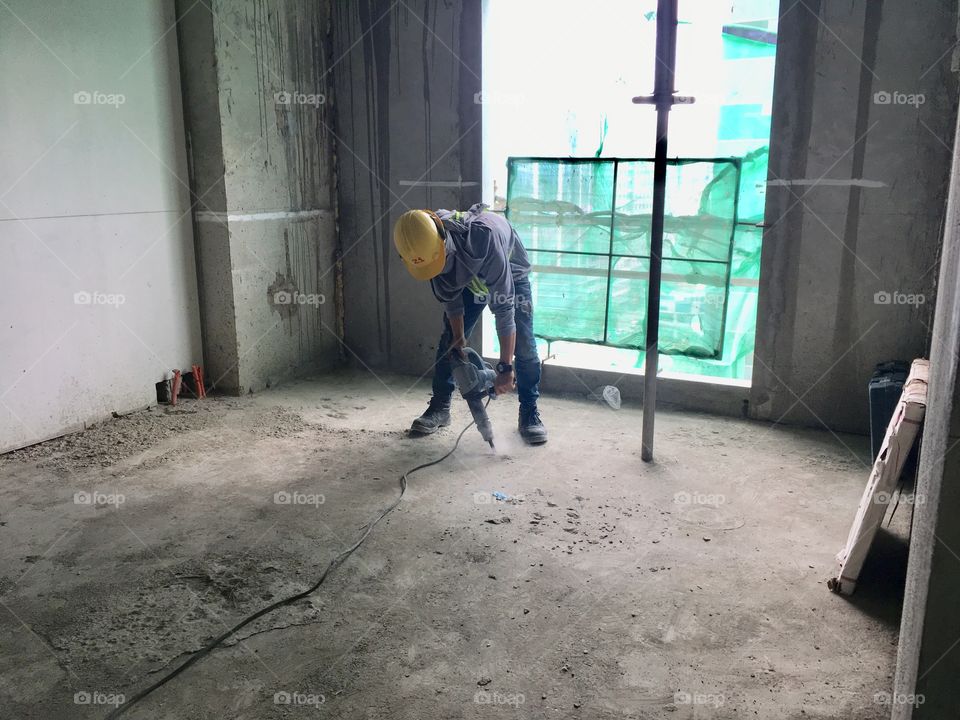 Construction floor chipping