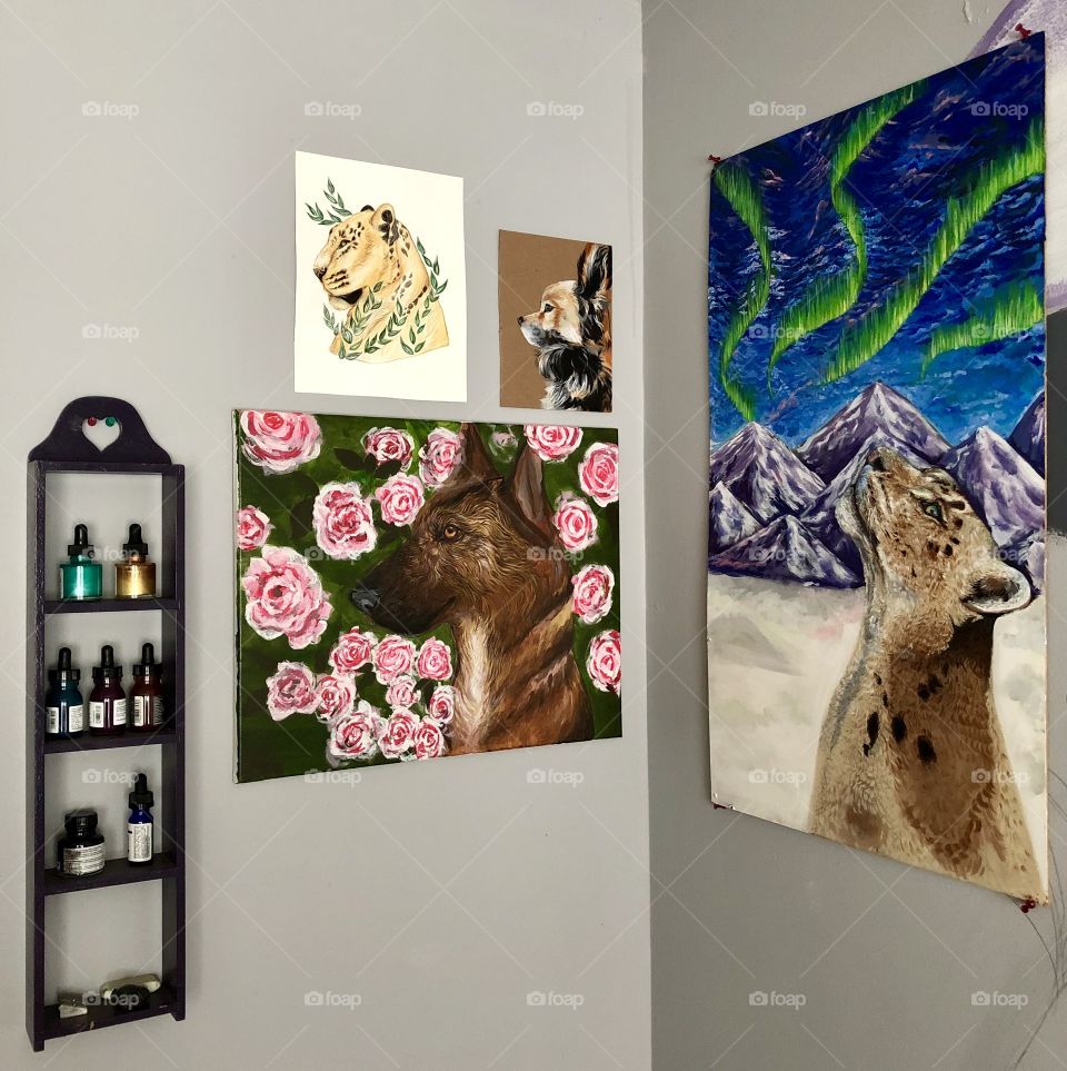 Collage paintings of a few of my favorite pieces! Beautiful portraits of animals.