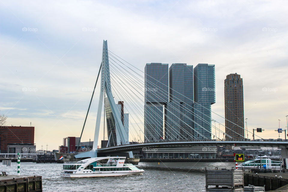 The Erasmusbrug and the Spido tour boat