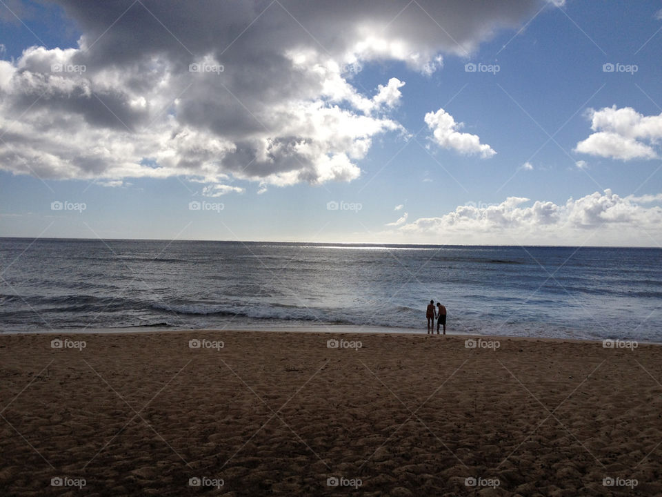 beach sunset hawaii by kumi