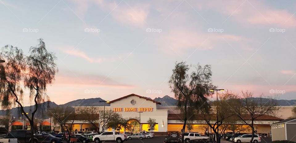 sun going down at home depot