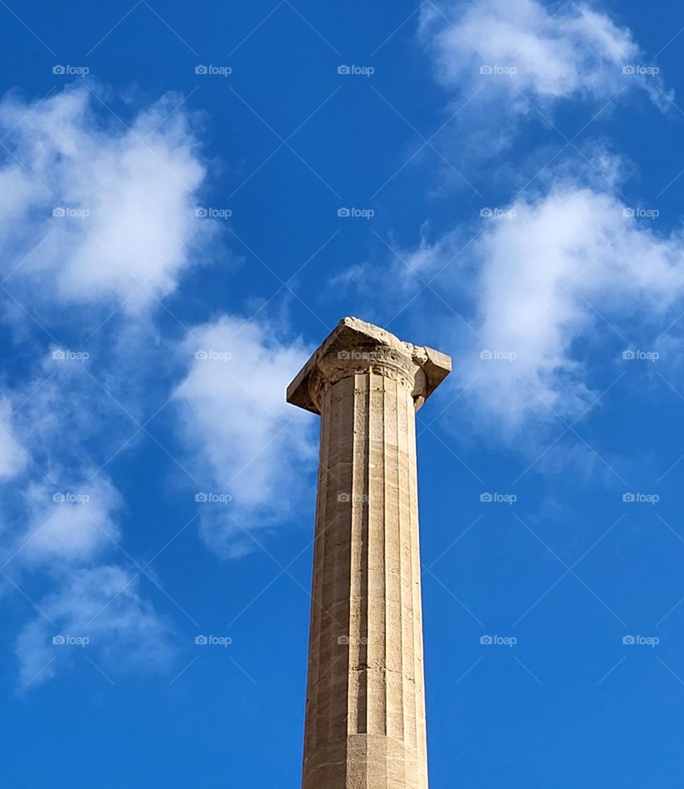 antique smoking column in Lindos