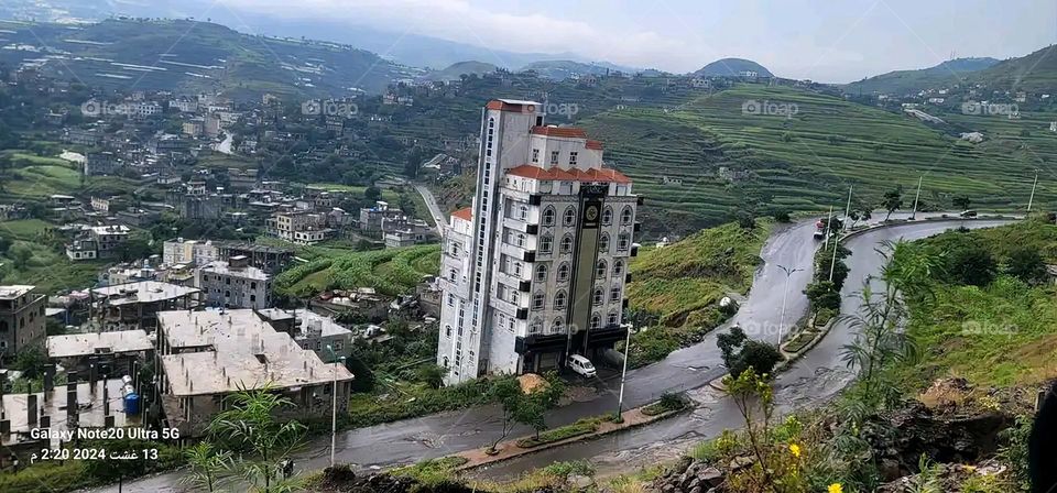 Glory be to God, the magnificent and picturesque view and the natural green trees are a view that is nothing more wonderful than it