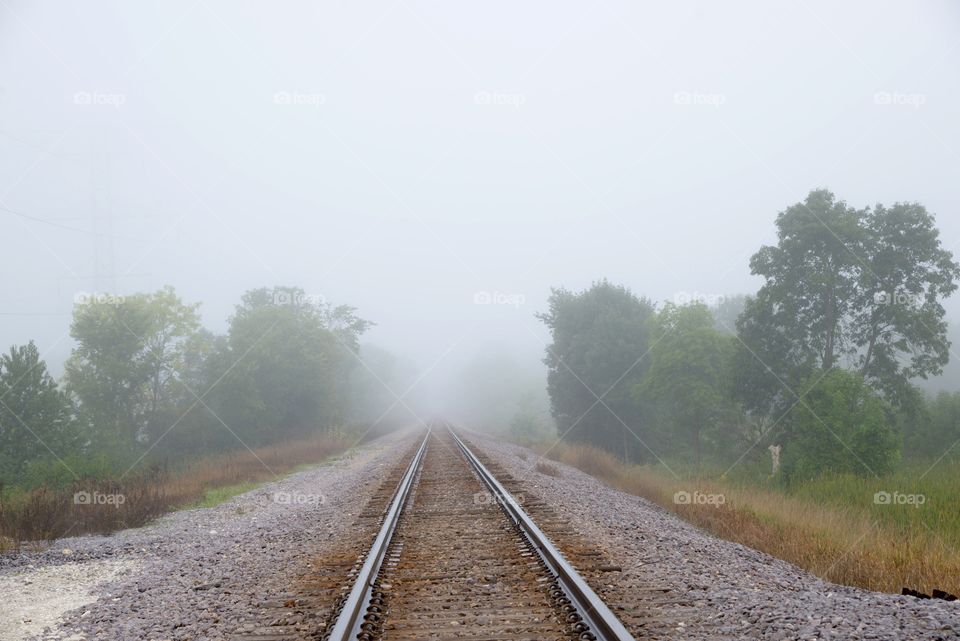 Empty railroad track