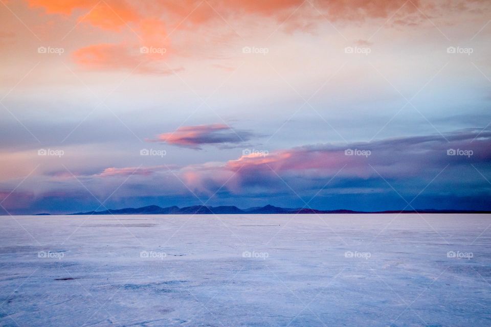 Sunset over Salar de Uyuni