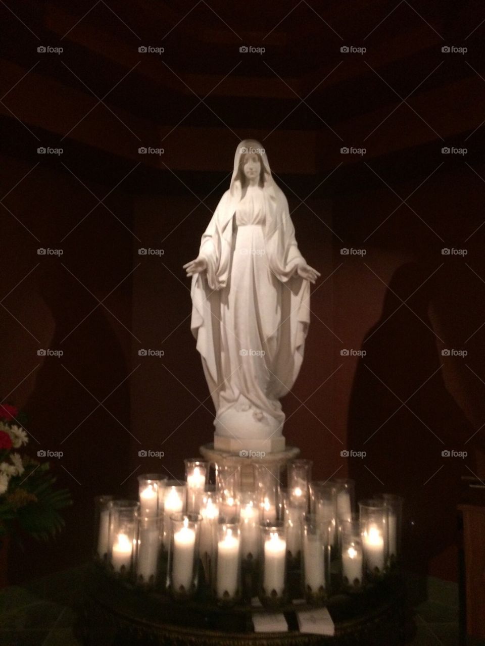 Mary Magdalyn candles in church