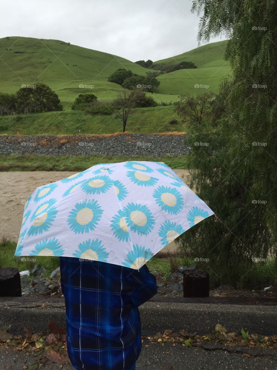 Kid with umbrella