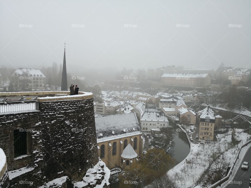 View, City, Snow, Luxembourg, Luxembourg