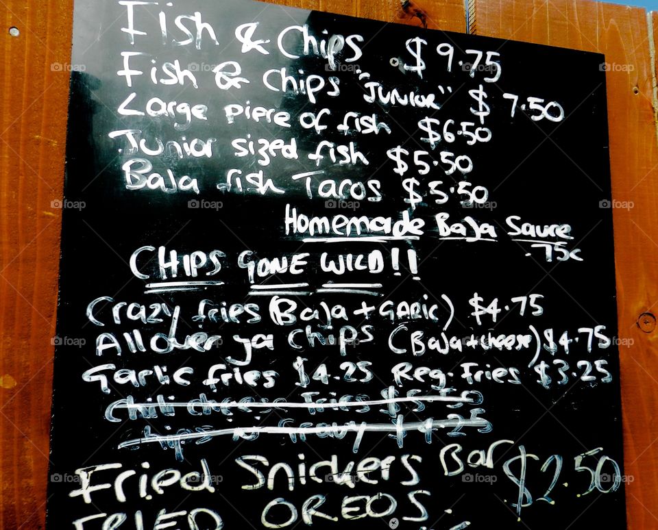 Hand writers menu board 