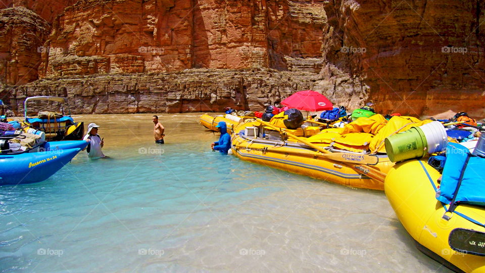 We hiked nearly 20 miles in one day to see the confluence where Havasu Creek meets the muddy Colorado River in the bottom of the Grand Canyon. We met some very nice people rafting the river who gave us a much appreciated cold soda! I don't think I've ever appreciated a nice cold beverage so much in my life!!
