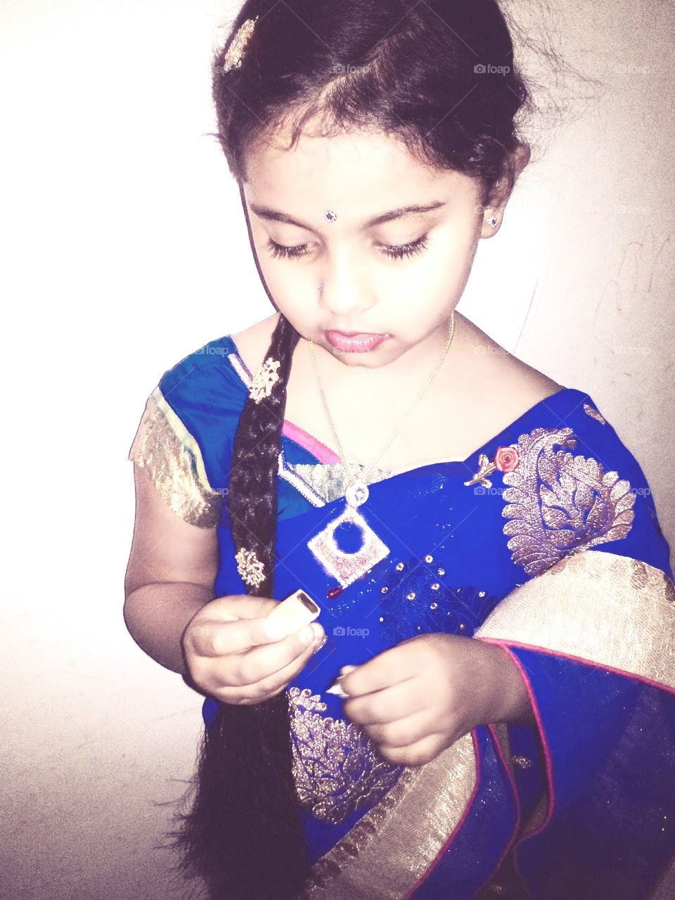 my daughter in traditional saree looking for melody chocolate