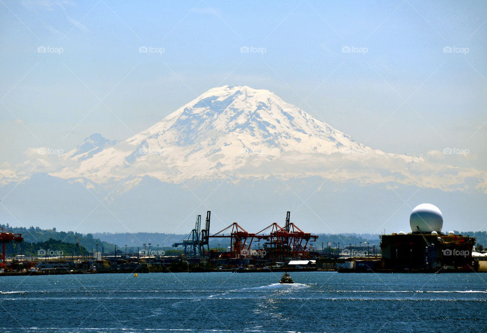 mountain water boat seattle washington by refocusphoto