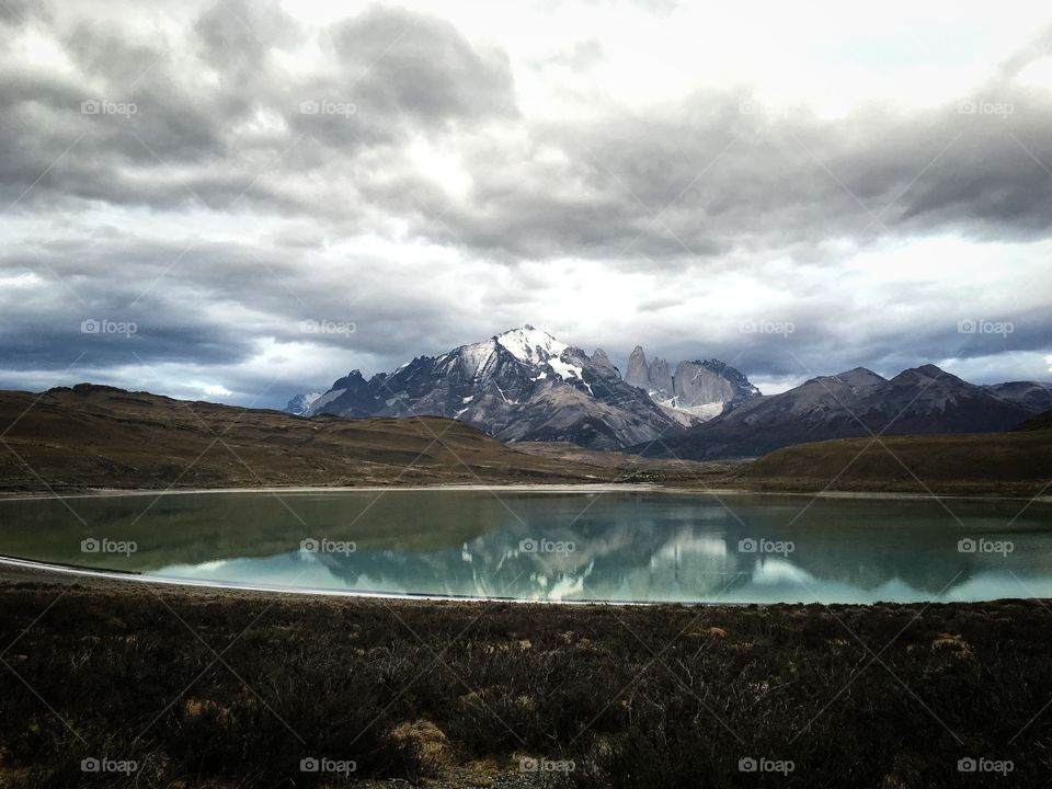 Mountain reflection in lake