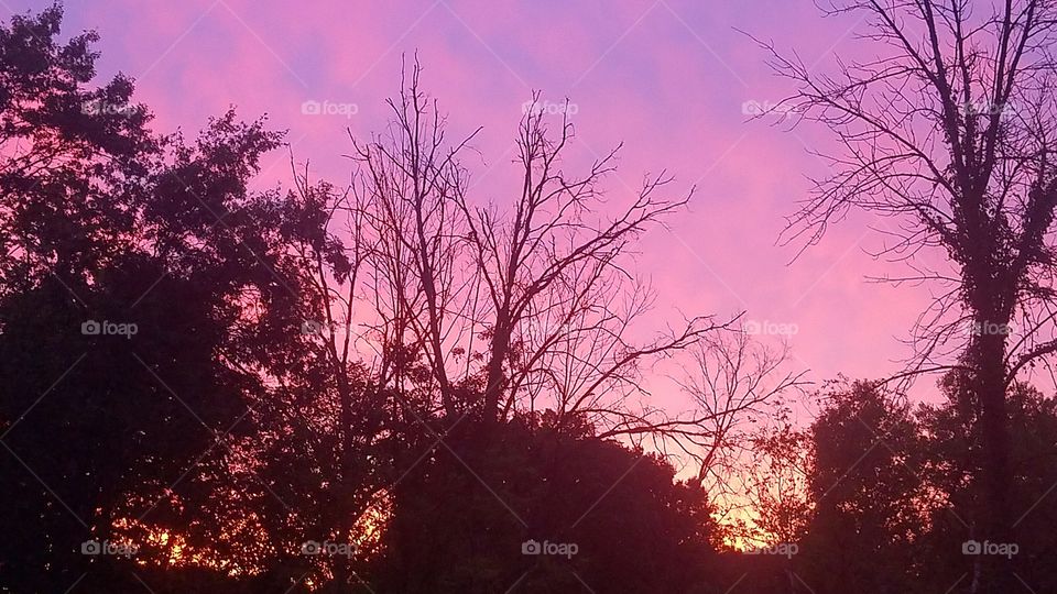 July sunset after a thunderstorm