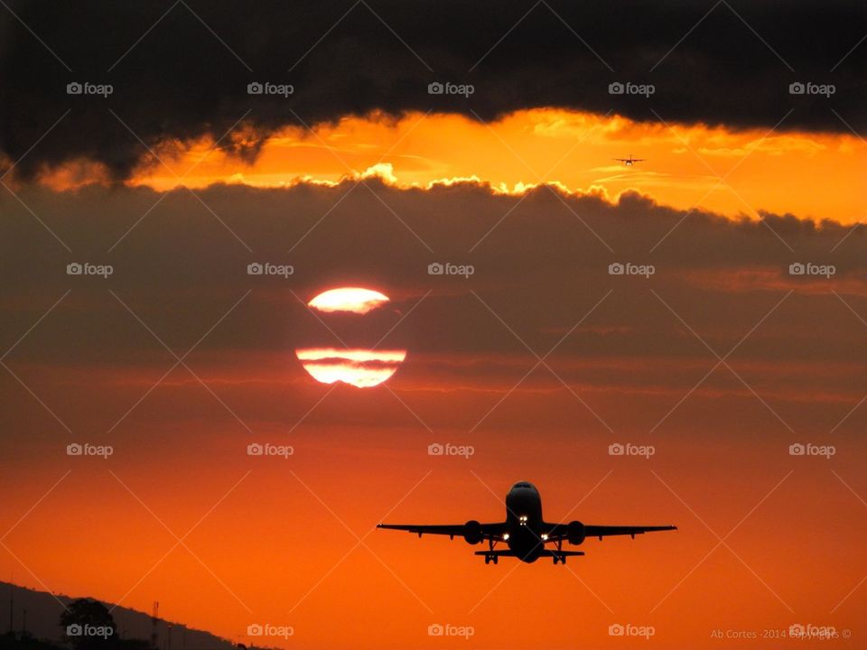 Sunset - Airplane - Costa Rica