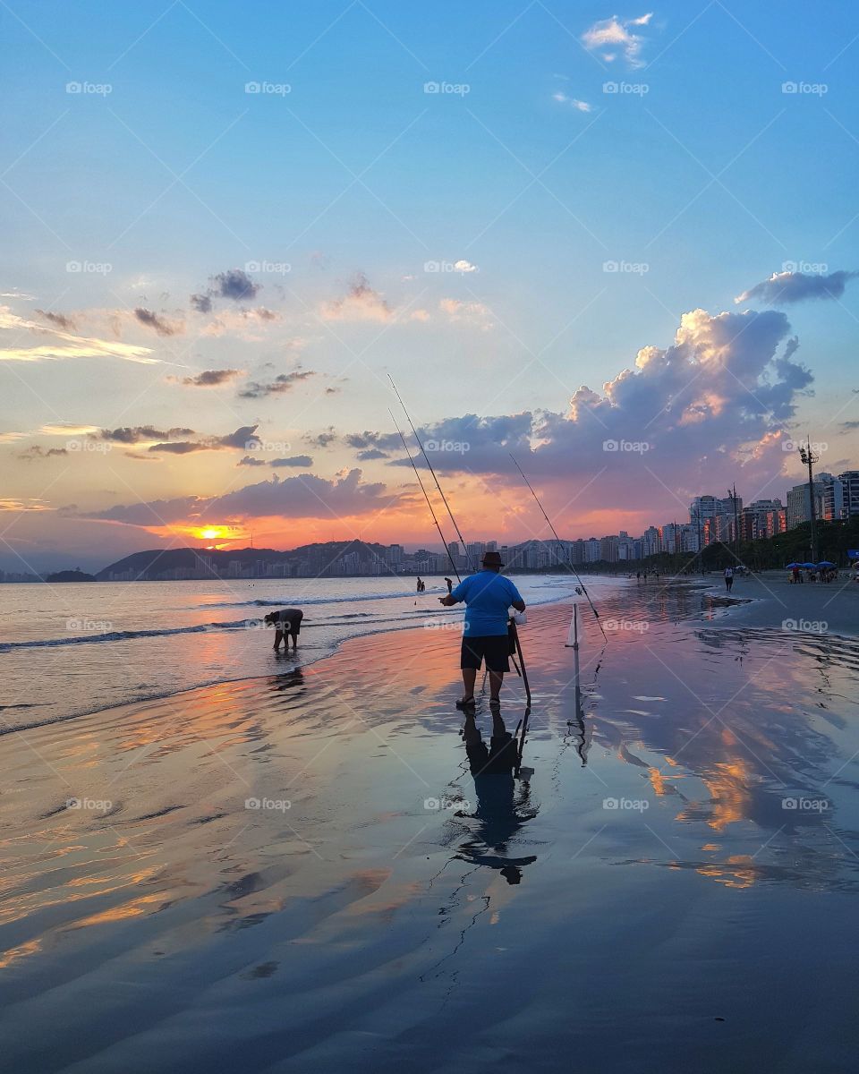 Pescando no final de tarde