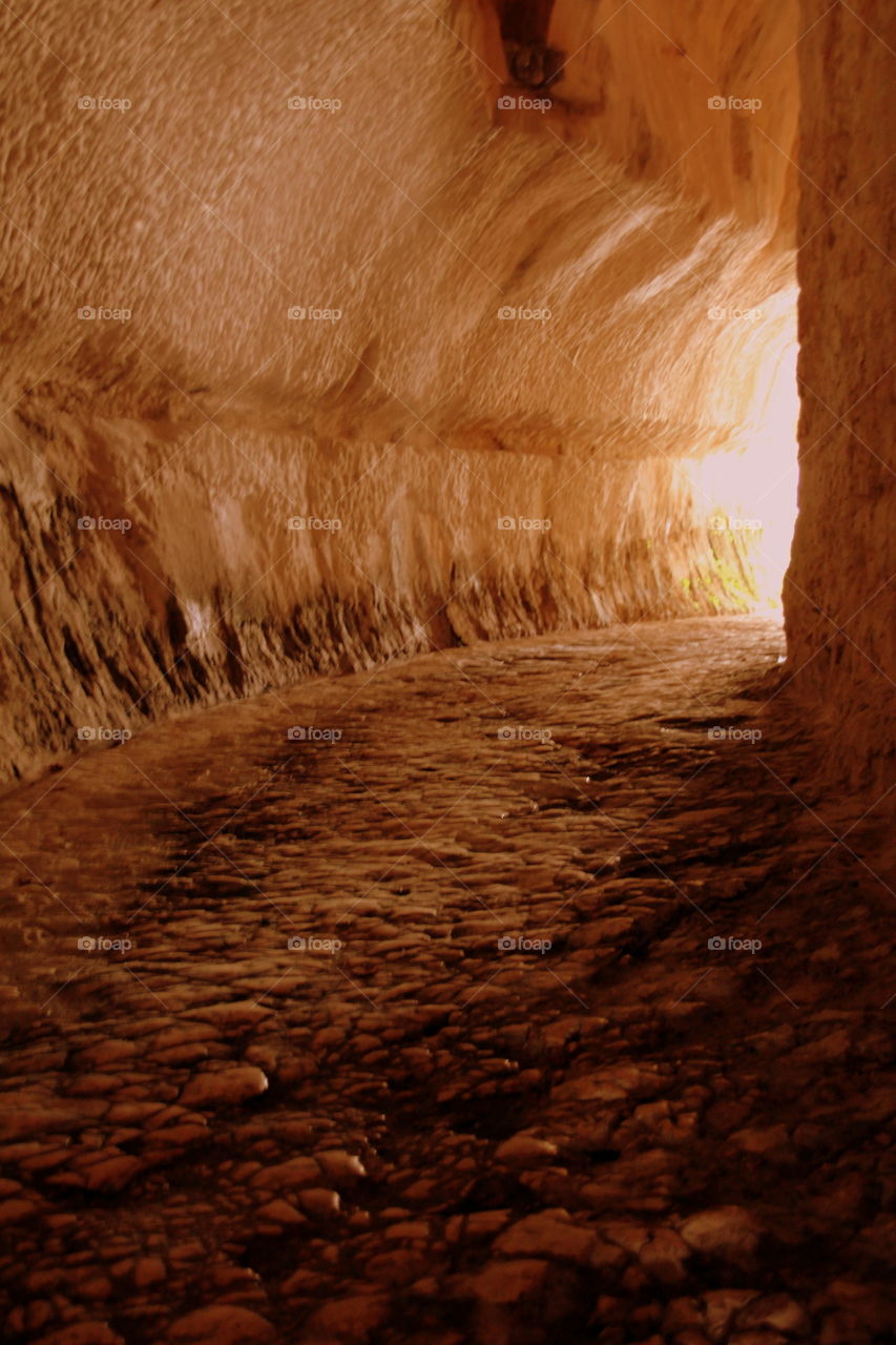 my point of view of a mountain italian  cave