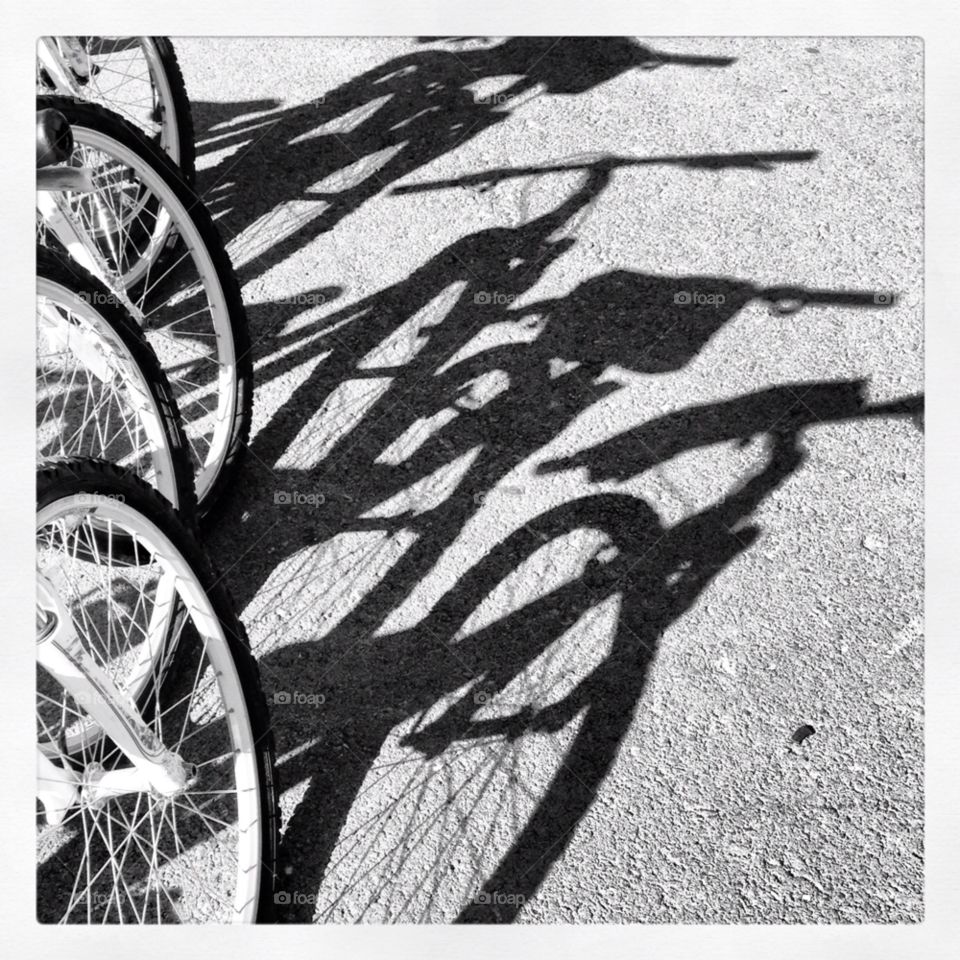 bicycle shadows black and white tires by chakali
