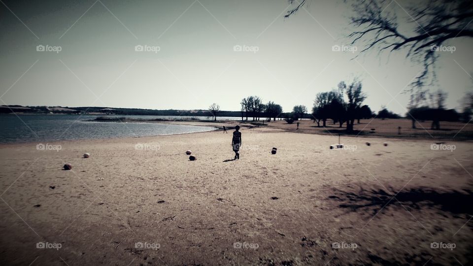 Walking away at beach
