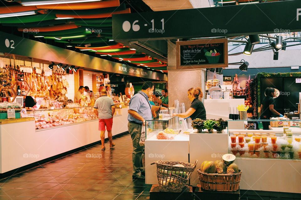 Food store in Madrid, Spain