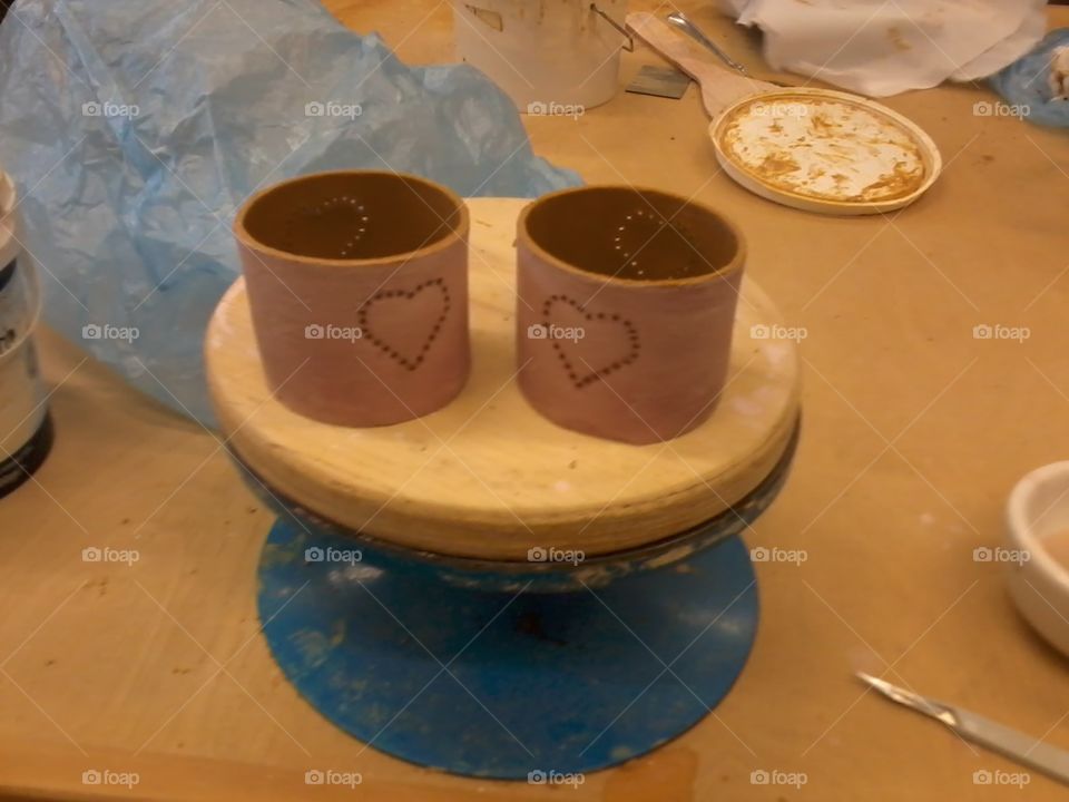 Candle ceramics. candle holdera in the making