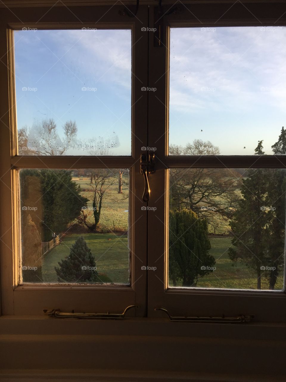 View from a window English countryside