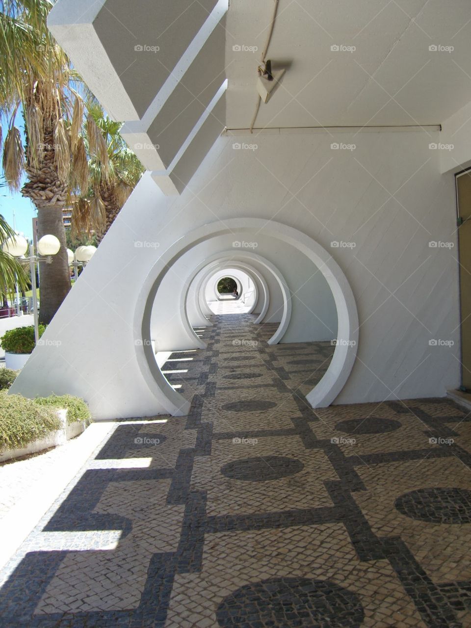 walkway tunnel in Algarve, Portugal