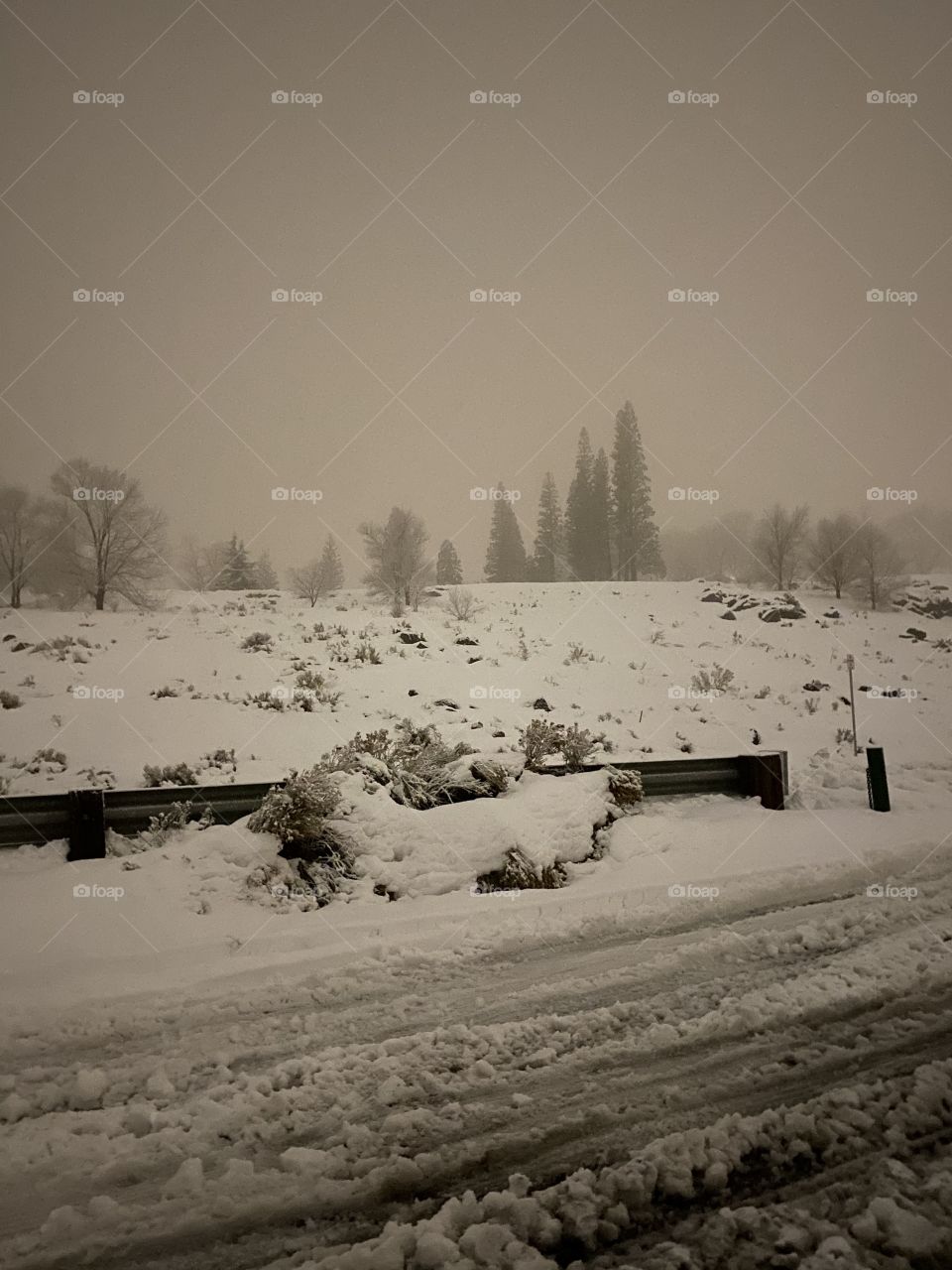 A snow storm is coming in. Time for four wheel drive. 