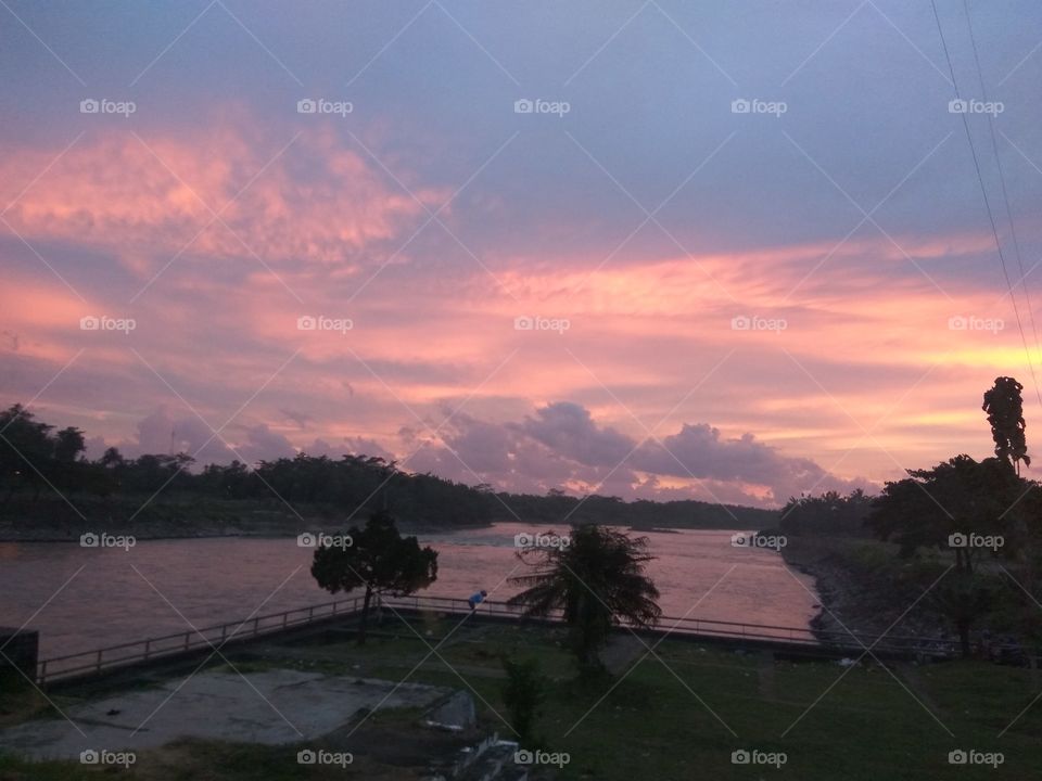 Water, Landscape, Lake, Dawn, Sunset