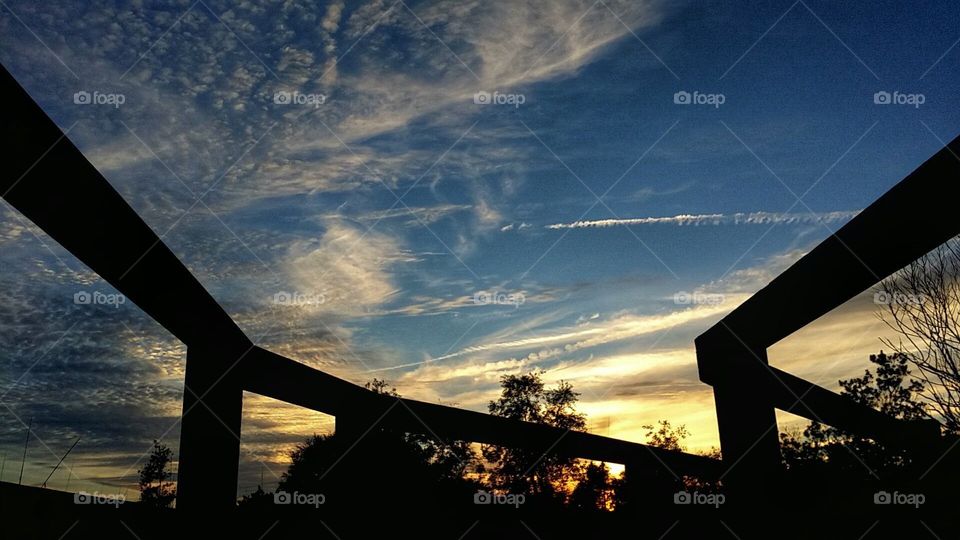 taking a walk at sunset