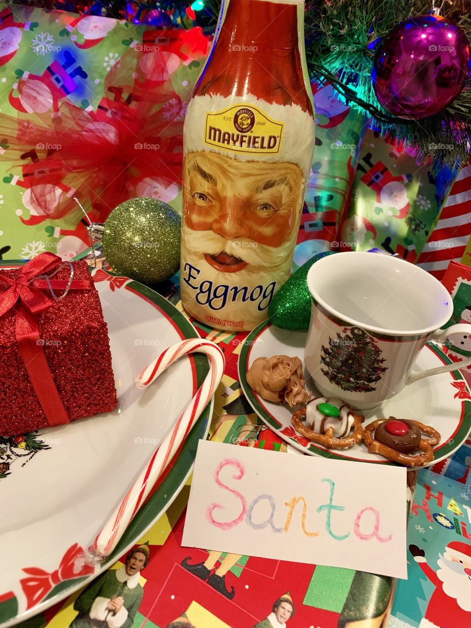 Something different for Santa! Homemade Christmas candy and eggnog vs. cookies and milk 