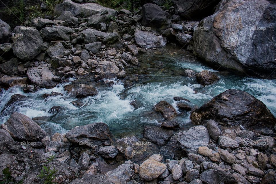 River Cascading Through Rocks