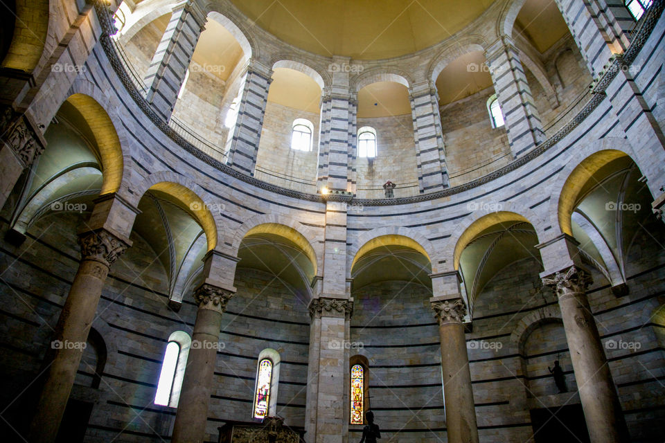 Inside Pisa Baptistry. 