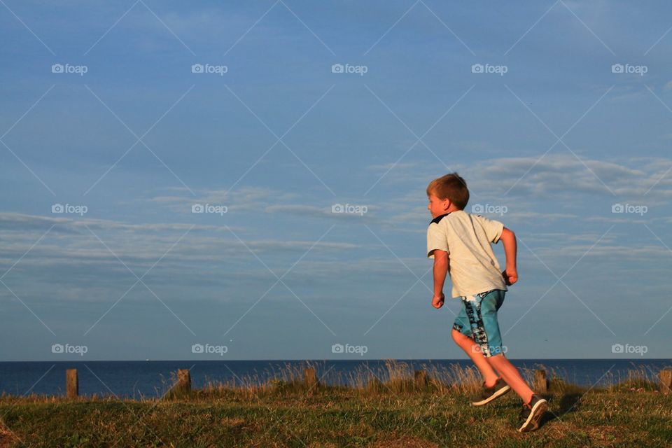 Running along the sea front 