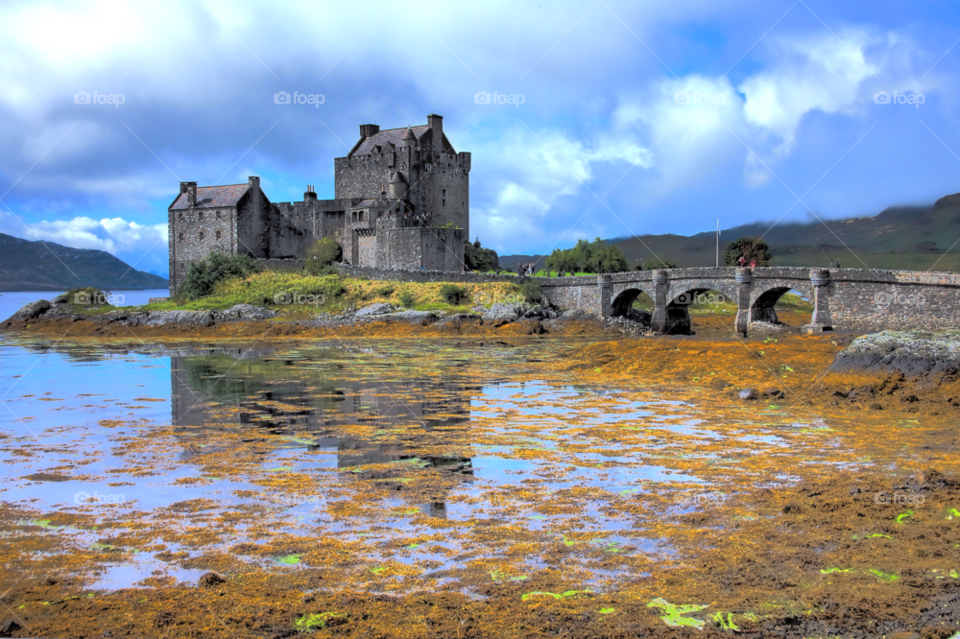 sky clouds trees water by joannieofarc