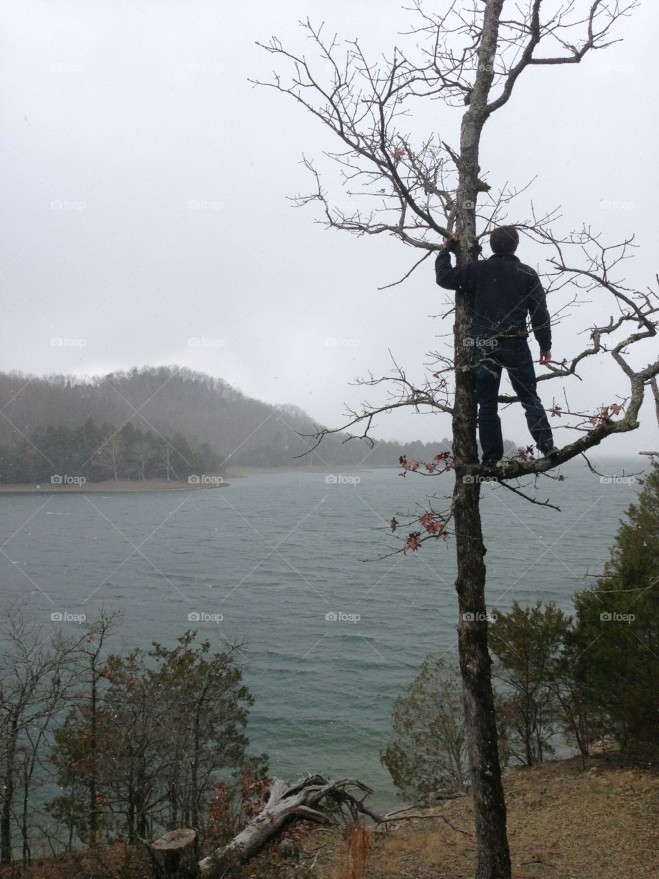 Adventure is Out There. On a tiny lake island in Kentucky before a snow storm