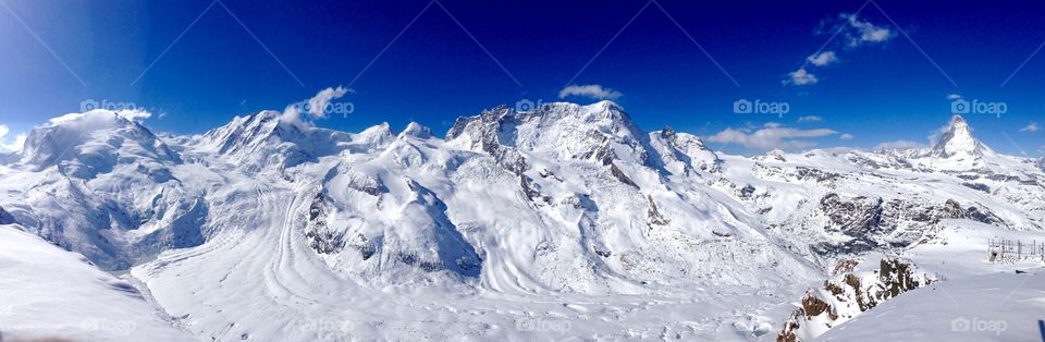 View of snowy mountains