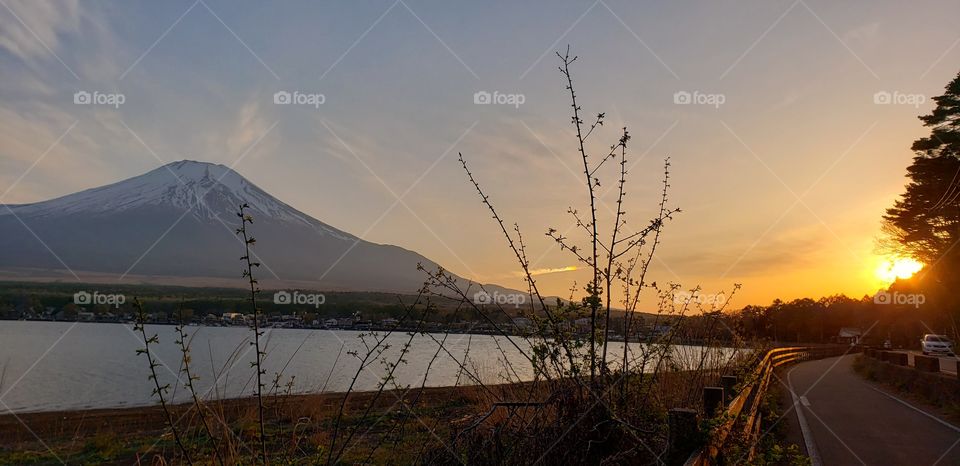 Sunset at mount Fuji