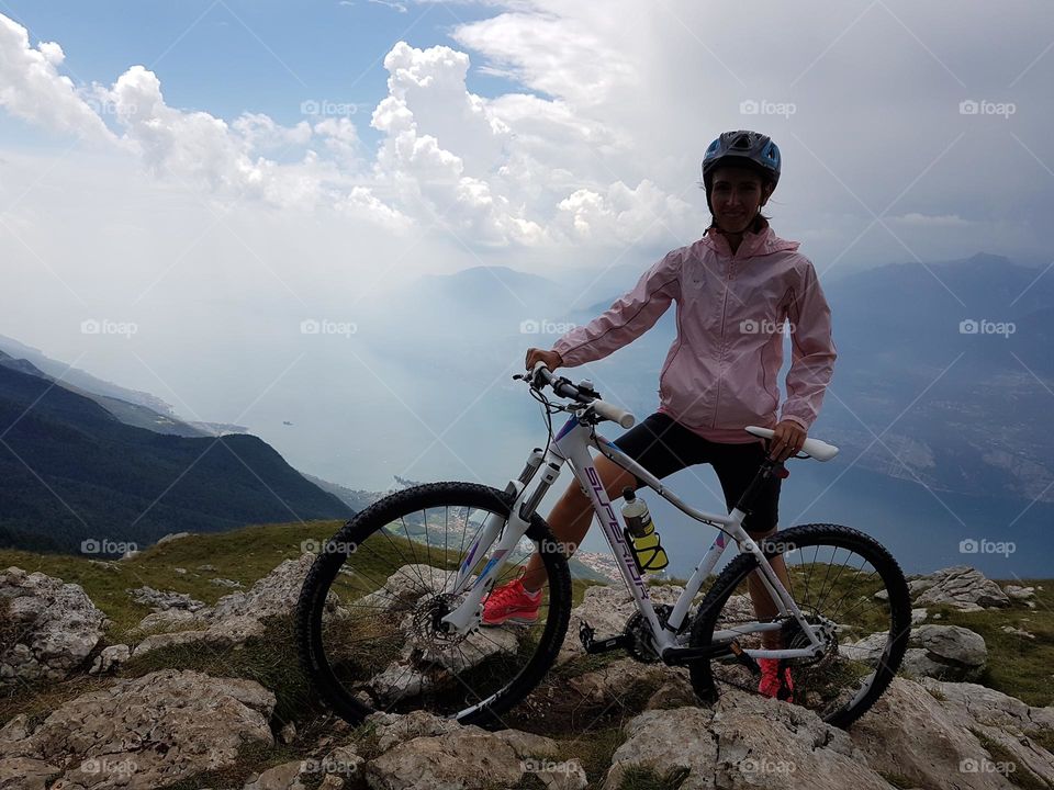 Woman on the top of Monte Baldo 